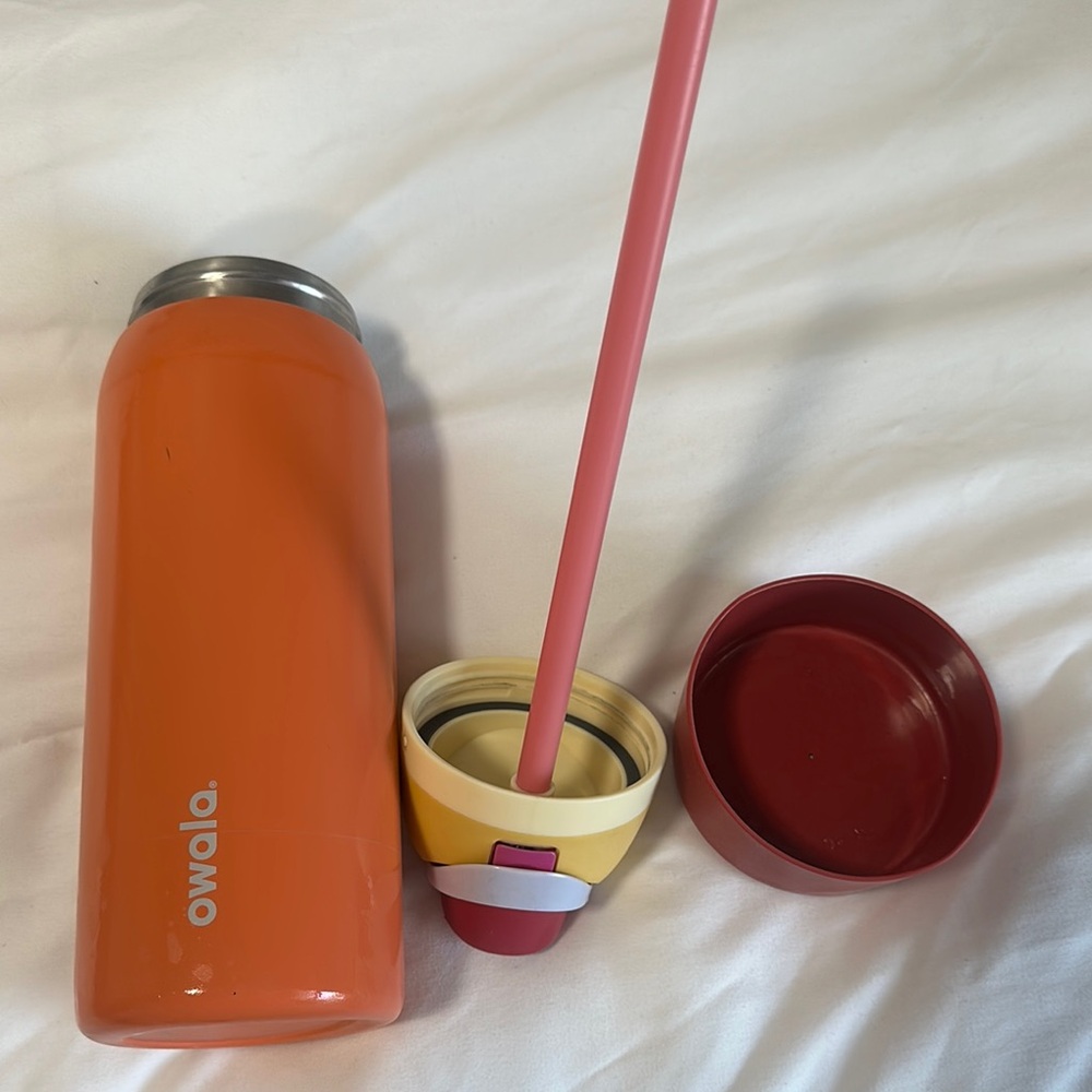 Owala Orange Insulated Water Bottle with Straw